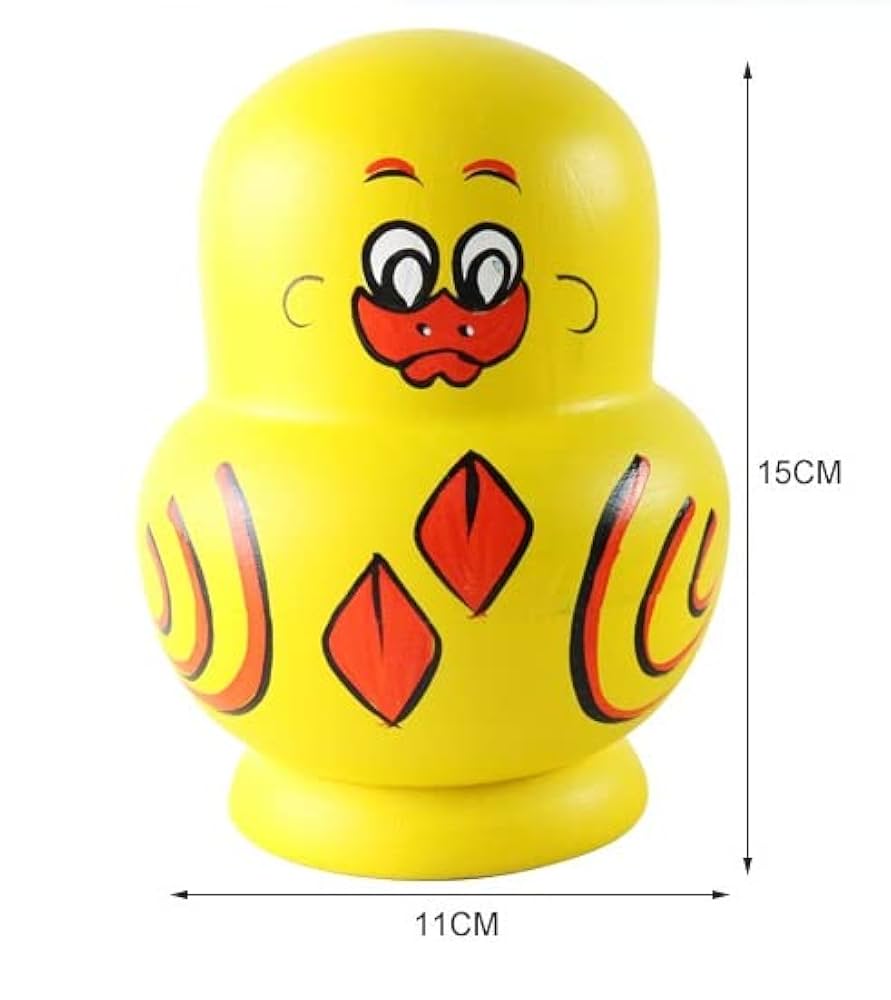 新品　ロシア製 マトリョーシカ　10cmサイズ 5体セット　あひる Amazon | 装飾的なアヒルの形をした木製入れ子人形 10 個セット